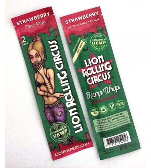 Blunt Lion Rolling Circus Hemp Wraps Strawberry 2 un.