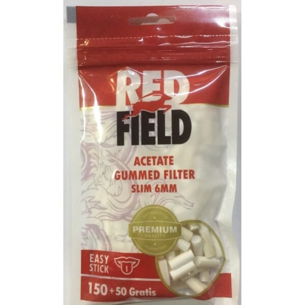 Filtros Red Field Acetate Gummed Slim 6 mm 150 piezas + 50 Gratis