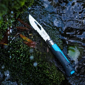Cuchilla Navaja Opinel Outdoor Acero Inox. Nro. 8 Celeste - 8 cm
