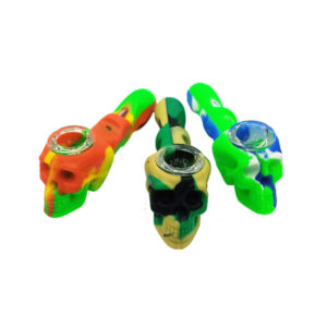 Pipa Silicona con Pirex Diseño Calavera