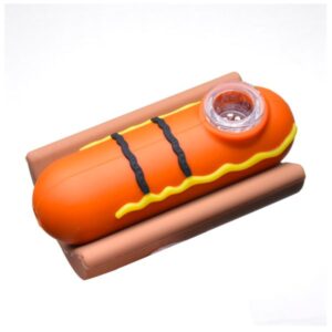 Pipa Silicona Con Quemador Pirex Diseño Hot Dog