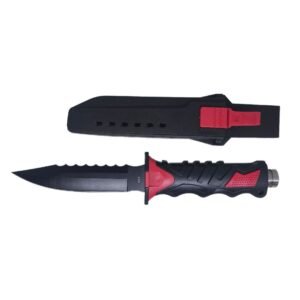 Cuchillo Buceo Funda Polimero Rojo