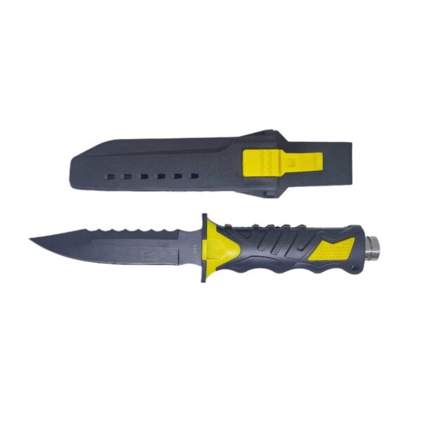 Cuchillo Buceo Funda Polimero Amarillo