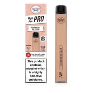 Vaporizador VapePen Pro Dinner Lady Strawberry Ice Cream 0%Nic 600Puff