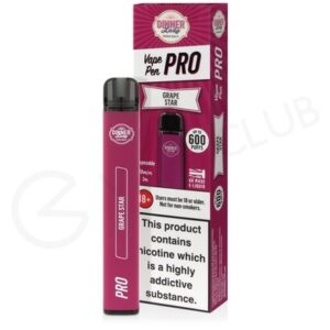 Vaporizador VapePen Pro Dinner Lady Grape Star 0%Nic 600Puff