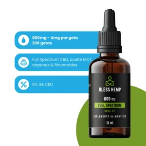 Aceite Bless CBD - 800 mg de CBD – 10ml - 200 gotas
