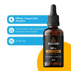 Aceite Bless CBD - 600 mg de CBD – 10ml - 200 gotas