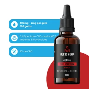 Aceite Bless CBD - 400 mg de CBD – 10ml - 200 gotas