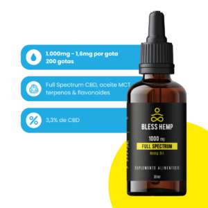 Aceite Bless CBD – 1000 mg de CBD – 30ml – 600 gotas