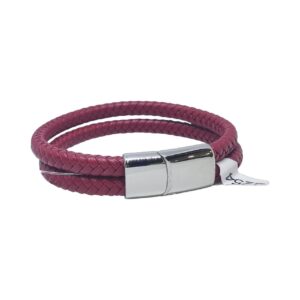 Pulsera Cuero Gino Rodinis 254 Roja