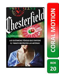 Cajetilla de Cigarros Chesterfield Coral Motion 2 Box 20 un.