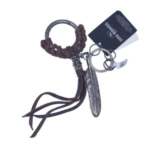 Llavero Colgante Metalico Con Cuero