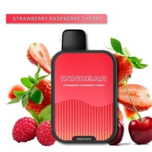 Vaporizador Desechable Innobar 7000 Puffs – Strawberry Rasp Cherry (Fresa Frambuesa Cereza) Zero