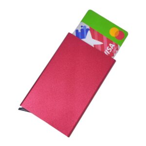 Tarjetero Metalico Anti Clonacion Elegance Class Color Rojo