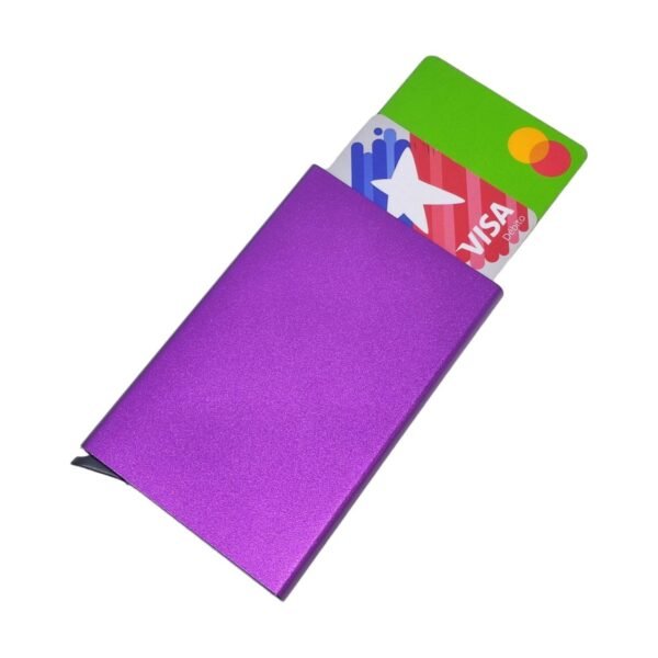 Tarjetero Metalico Anti Clonacion Elegence Class Color Violeta