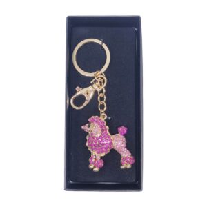 Llavero De Acero Elegance Class Diseño Perro Poodle Rosa