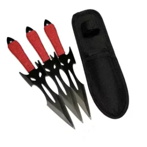 Set 3 Navajas Arrojadizas Kunai Rojo