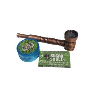 Set Pipa Metalica Calavera + Moledor + Rejilla