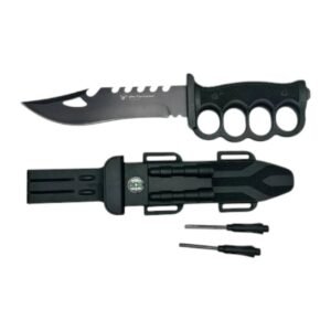 Cuchillo Tactico De Supervivencia Con Funda+ Brujula +Pedernal