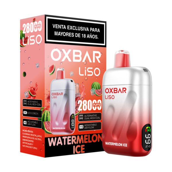 Vaporizador Desechable Oxbar Liso 28000 Puffs - Watermelon Ice Con Nic